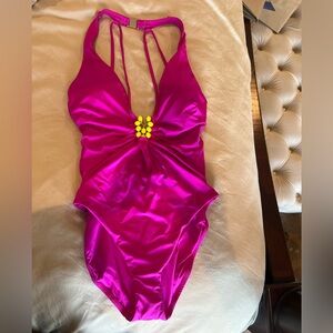 Trina Turk Bright Fuchsia Swimwear with Neon Pink Accent